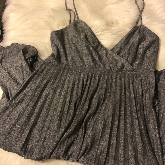 Sparkly Silver Spaghetti Strap Dress - Picture 1 of 3